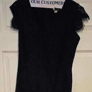 Tommy Hilfiger Eyelet Sleeveless Fit and Flare Dress, Navy, 4